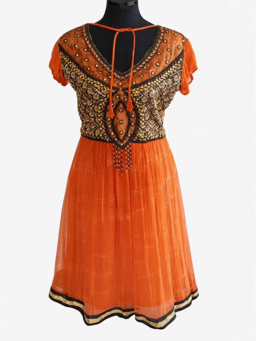 Heavily Beaded Boho Festival Sequin Dress Medium Costume Cosplay